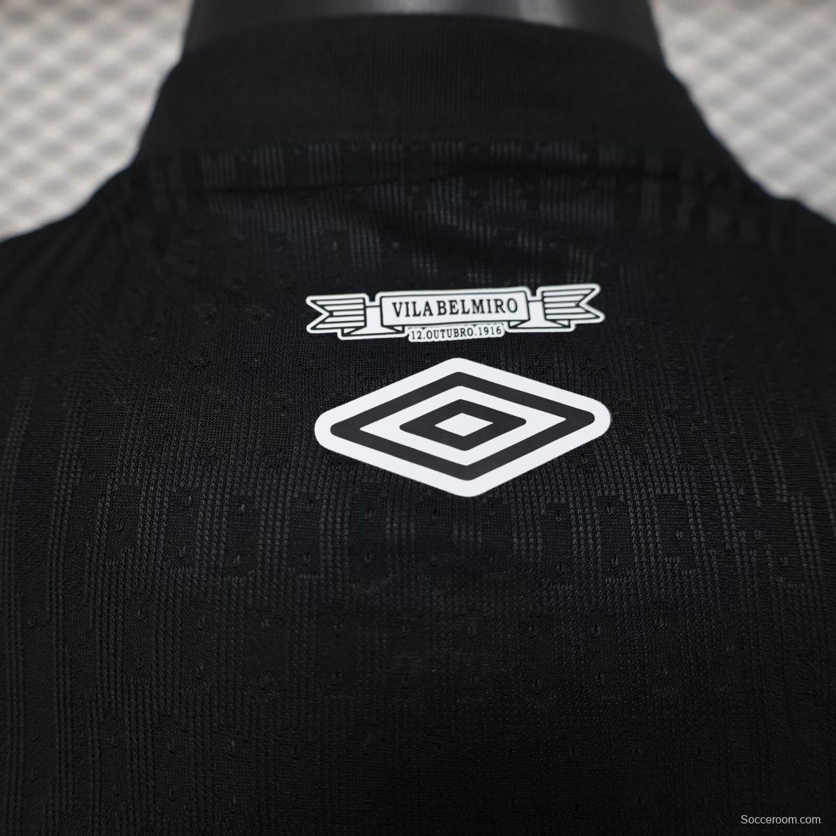 Player Version 25/26 Santos FC Black with Geometric Pattern Jersey