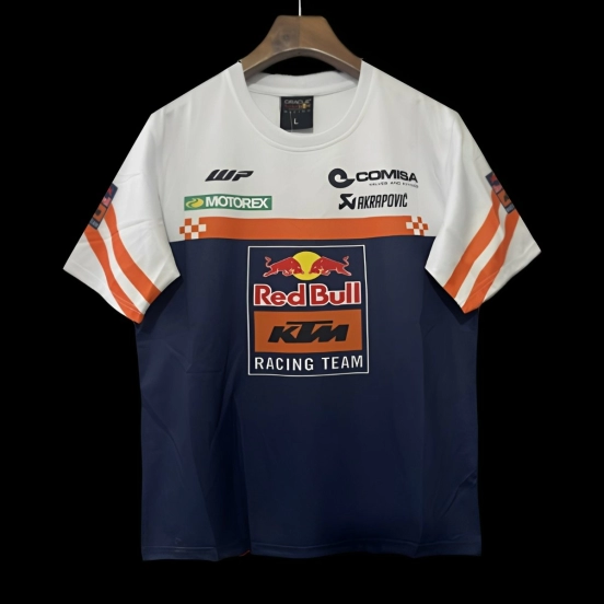 2025 F1 Red Bull KTM Racing Team Navy and White with Orange Stripes Jersey
