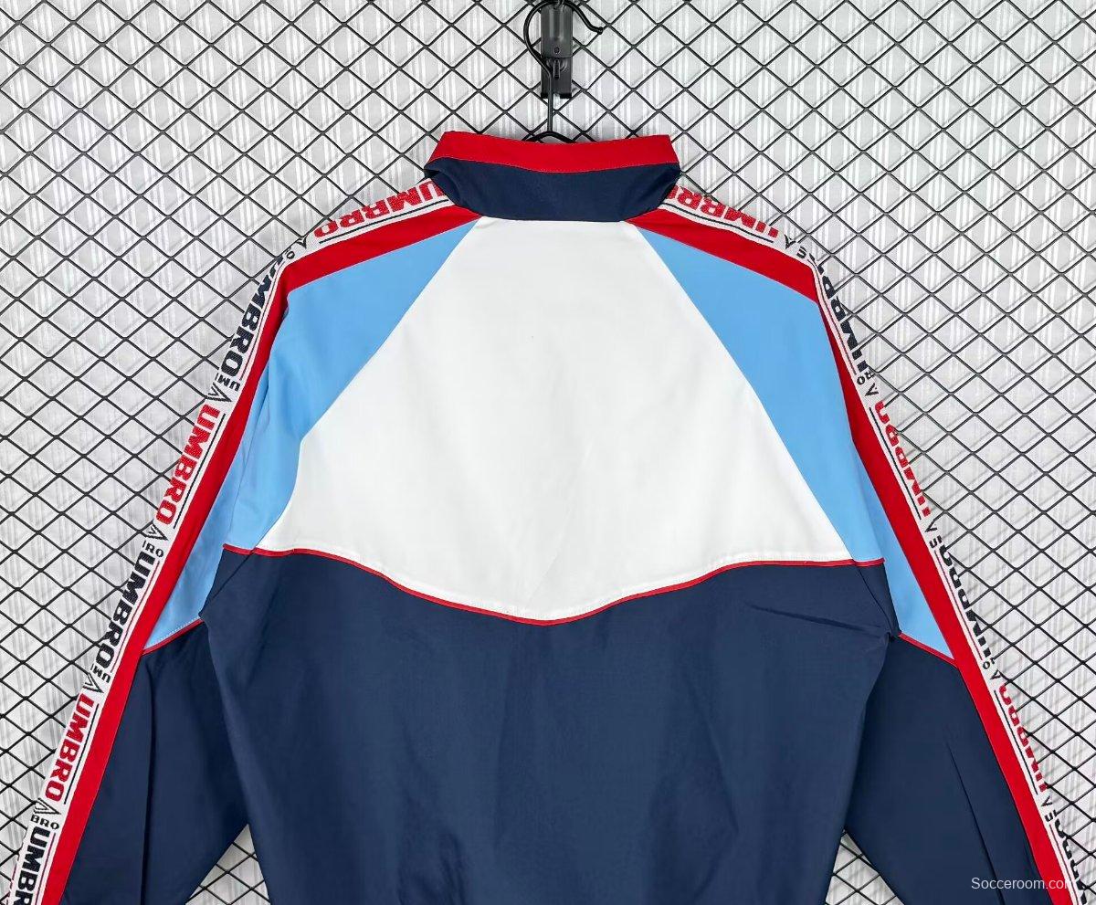Retro 98/99 Celta Navy/White Full Zipper Windbreaker
