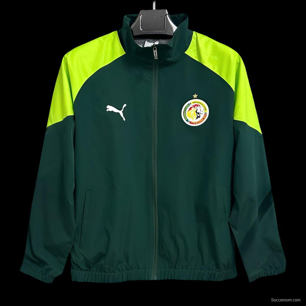 2026 Senegal Green Full Zipper Windbreaker