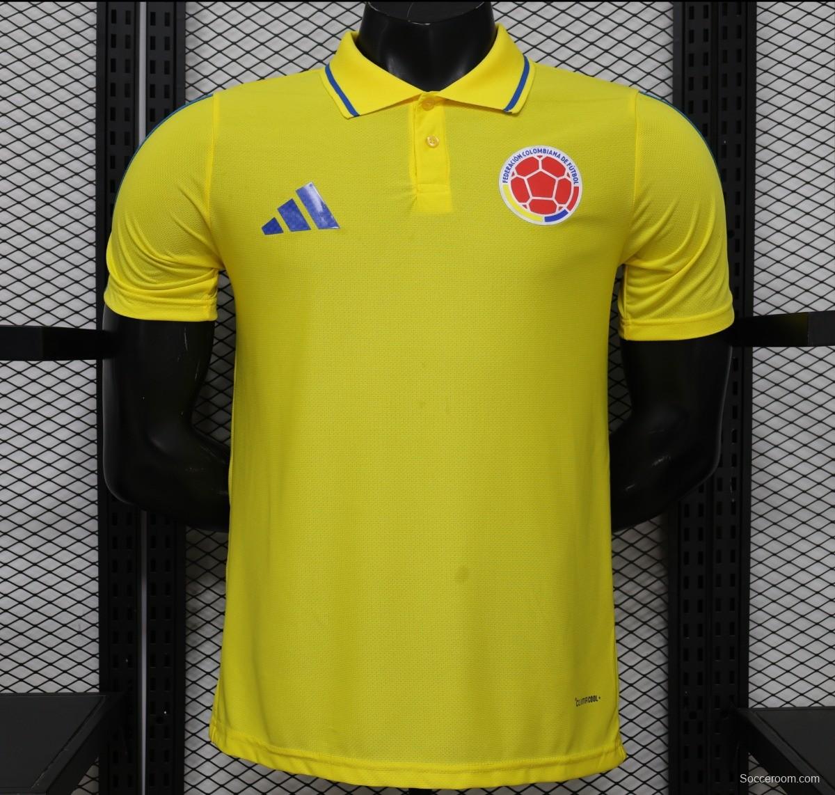 Player Version 2026 Colombia Yellow POLO Jersey