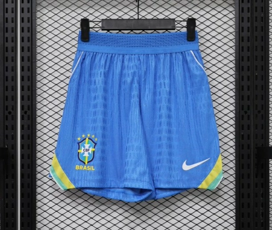 Player Version 26/27 Brazil  Royal Blue Jacquard Stripe Away Shorts