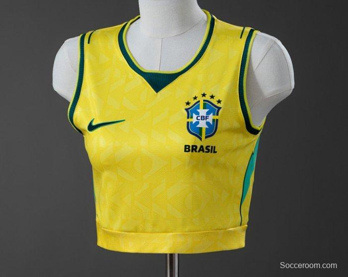 2026 Brazil Women's Crop Tank Top Home Jersey