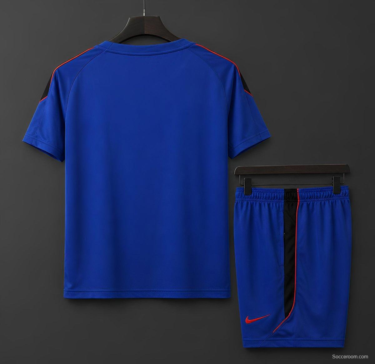 2026 Norway Away Training Blue/Red Jersey + Shorts Set