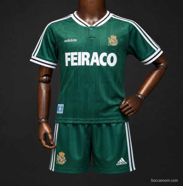 Retro Kids 99/00 Deportivo de La Coruna Away Green Jersey