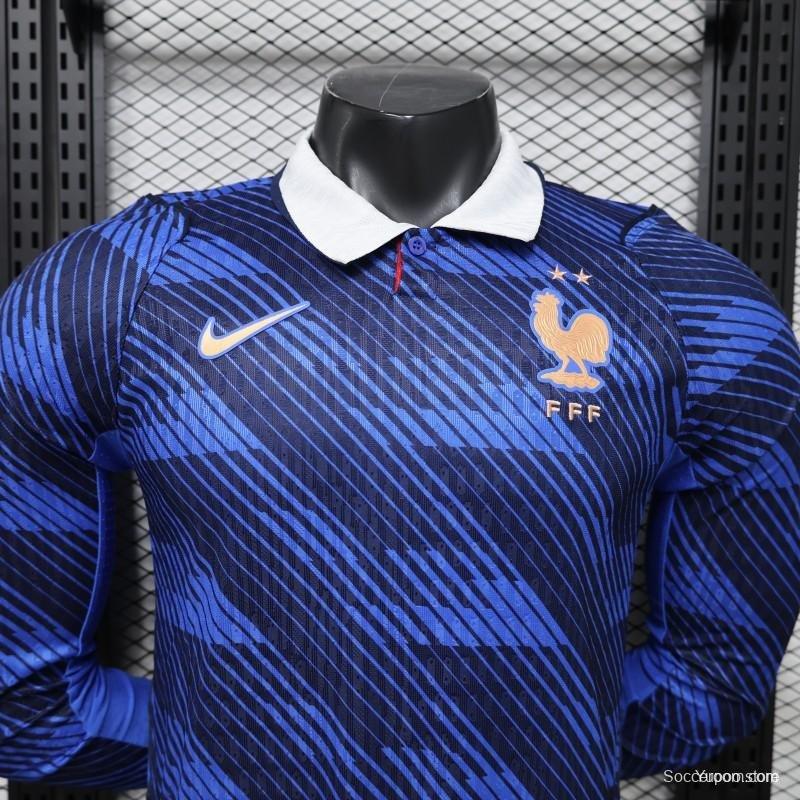 Player Version 2026 France Home Long Sleeve Jersey