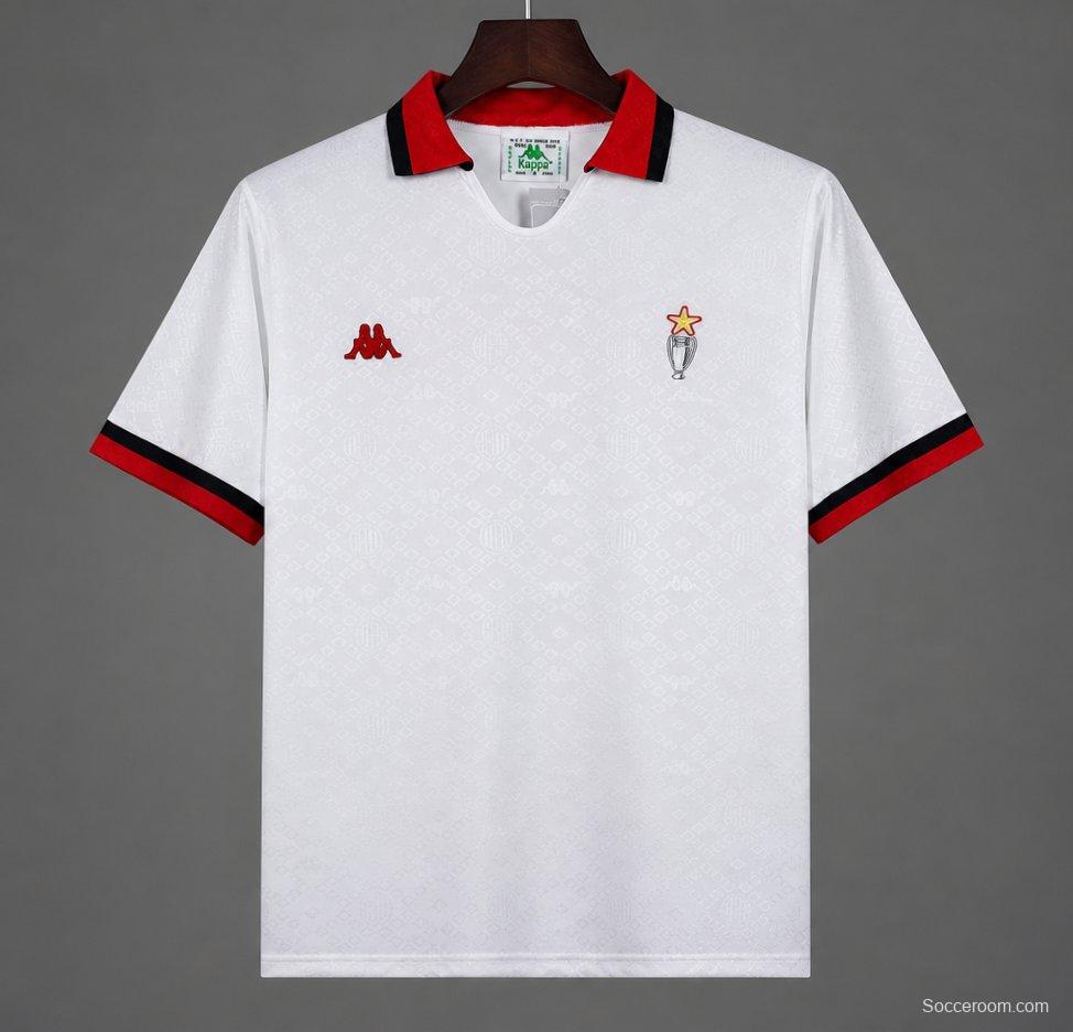 Retro 88/89 AC Miilan Away White Jersey