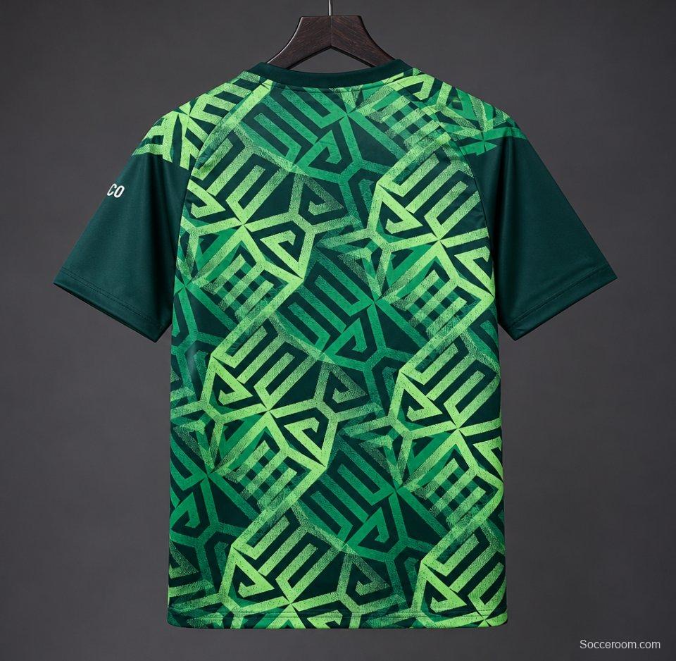 2026 Mexico Special Edition Green Geometric Pattern Football Jersey