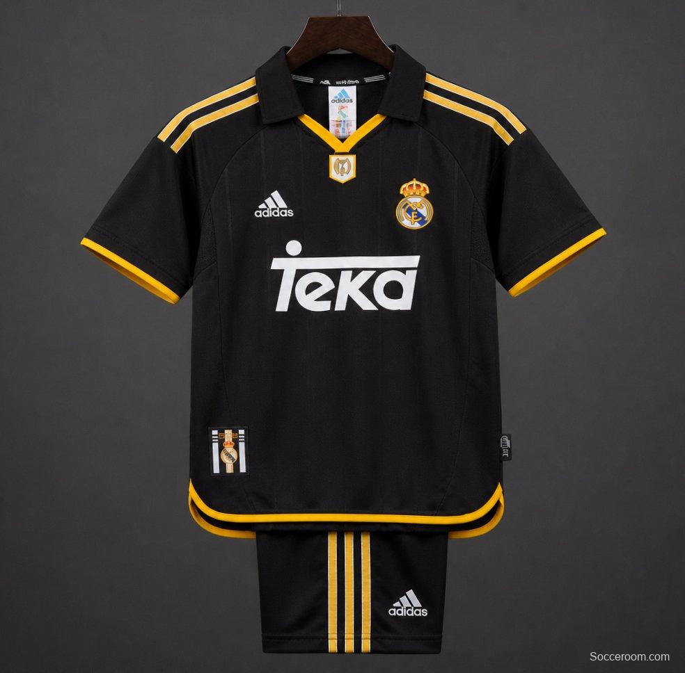 Retro Kids 99/01 Real Madrid Away Black Jersey