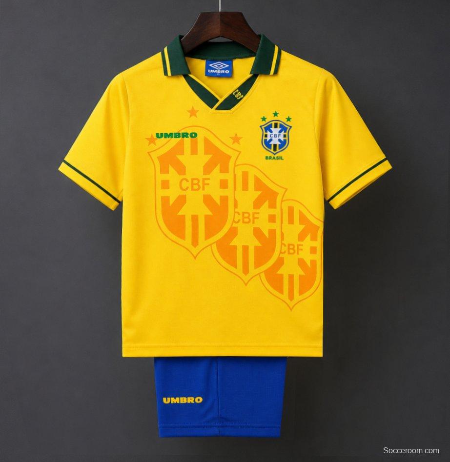 Retro Kids 1994 Brazil Home Jersey